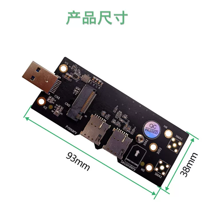 Thẻ chuyển đổi NGFF key B sang USB 3.0 với giá đỡ thẻ SIM kép NANO Thẻ thử nghiệm mô-đun 3G/4G/5G