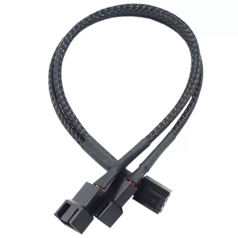 Cáp nối dài 4 chân cho quạt làm mát điều khiển nhiệt độ bằng PWM trên máy tính, có lưới nylon, dành cho khung máy, bo mạch chủ, quạt CPU