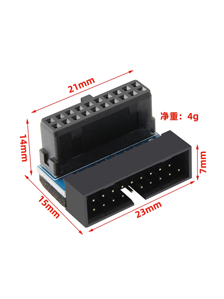 Máy tính để bàn bo mạch chủ USB3.0 19PIN ổ cắm góc 90 độ góc cạnh bộ chuyển đổi cáp định tuyến công cụ USB mặt sau bảng điều khiển định tuyến cáp bộ chuyển đổi