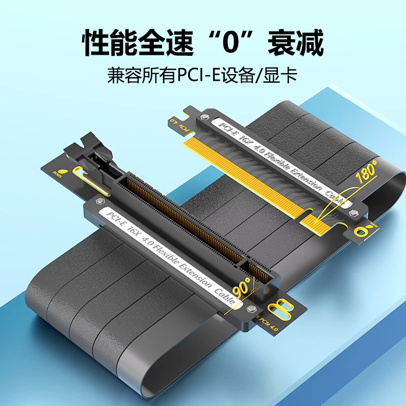 Cáp mở rộng tốc độ tối đa PCI-E4.0 card đồ họa pcie16x máy tính để bàn lắp đặt ngang và dọc cáp điều khiển 90 độ 180 độ
