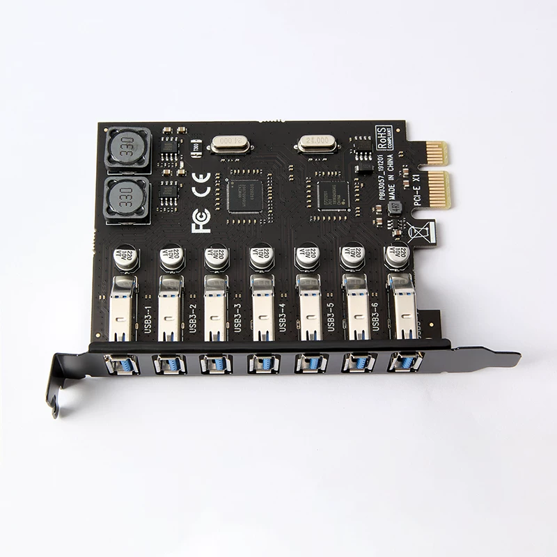 Thẻ mở rộng bộ chuyển đổi PCI-E1X sang USB3.0 máy tính tốc độ cao một đến bảy cổng 7 cổng 5Gbps điều khiển chính NEC không cần nguồn