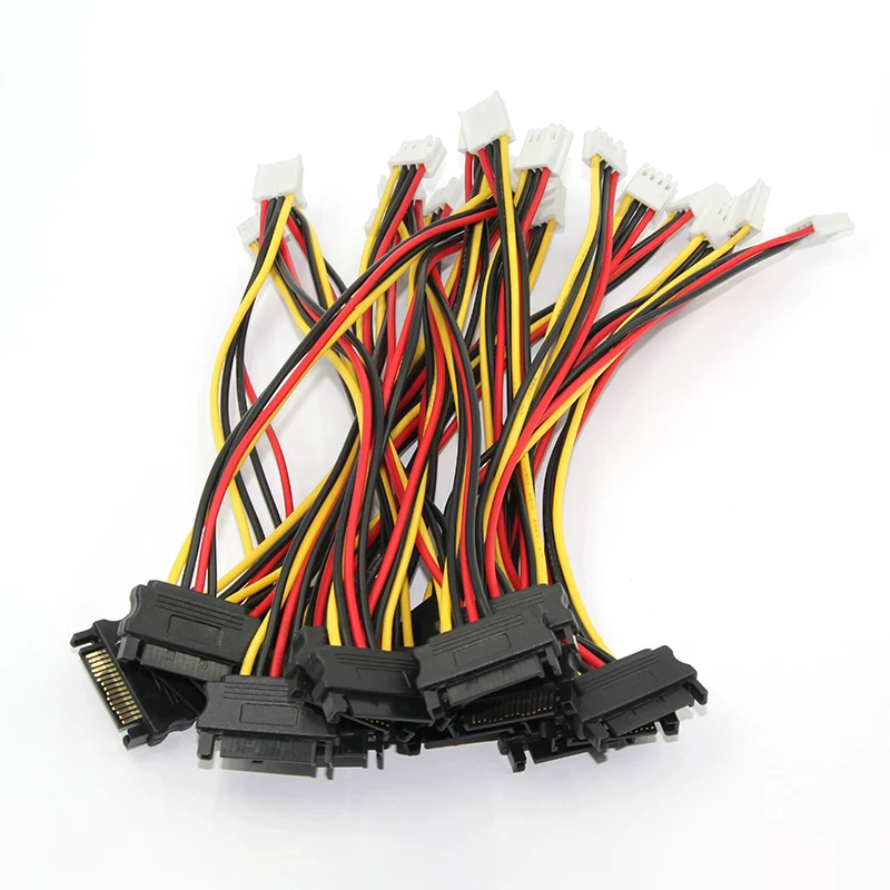Cáp nguồn SATA 15 chân cái, nguồn nhỏ 4 chân, đầu nối ổ đĩa quang 2.54mm, cáp sửa đổi ổ cứng bo mạch chủ điều khiển công nghiệp