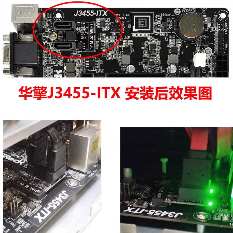 Thẻ mở rộng ổ cứng M.2WiFi sang 2 cổng SATA NAS Synology UNRAID TrueNAS JMB582