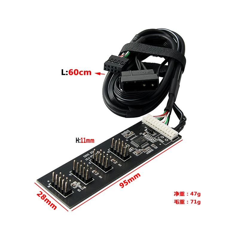 USB2.0 đa cổng 9PIN sang 1 đến 4 cổng giao diện bo mạch chủ máy tính để bàn 9 chân một đến bốn thẻ mở rộng HUB hub