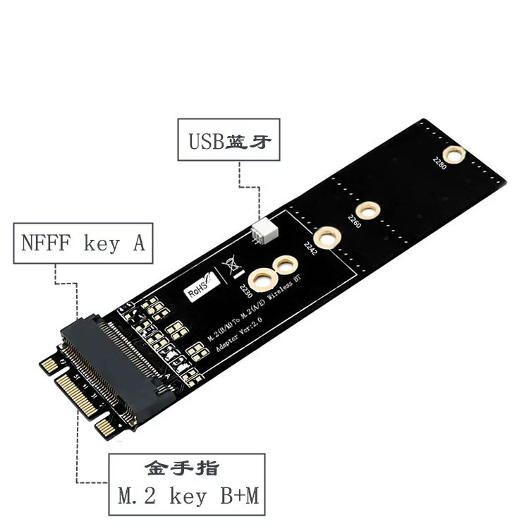 (M.2) Giao diện Key A được chuyển đổi thành thẻ chuyển đổi giao diện (M.2) Key B+M.