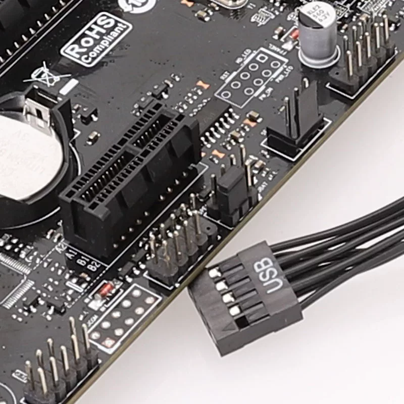 Máy tính để bàn bo mạch chủ phía trước cáp nối dài USB 2.0 9 chân đầu nối 9 chân nam sang nữ nối dài cáp hoàn toàn màu trắng