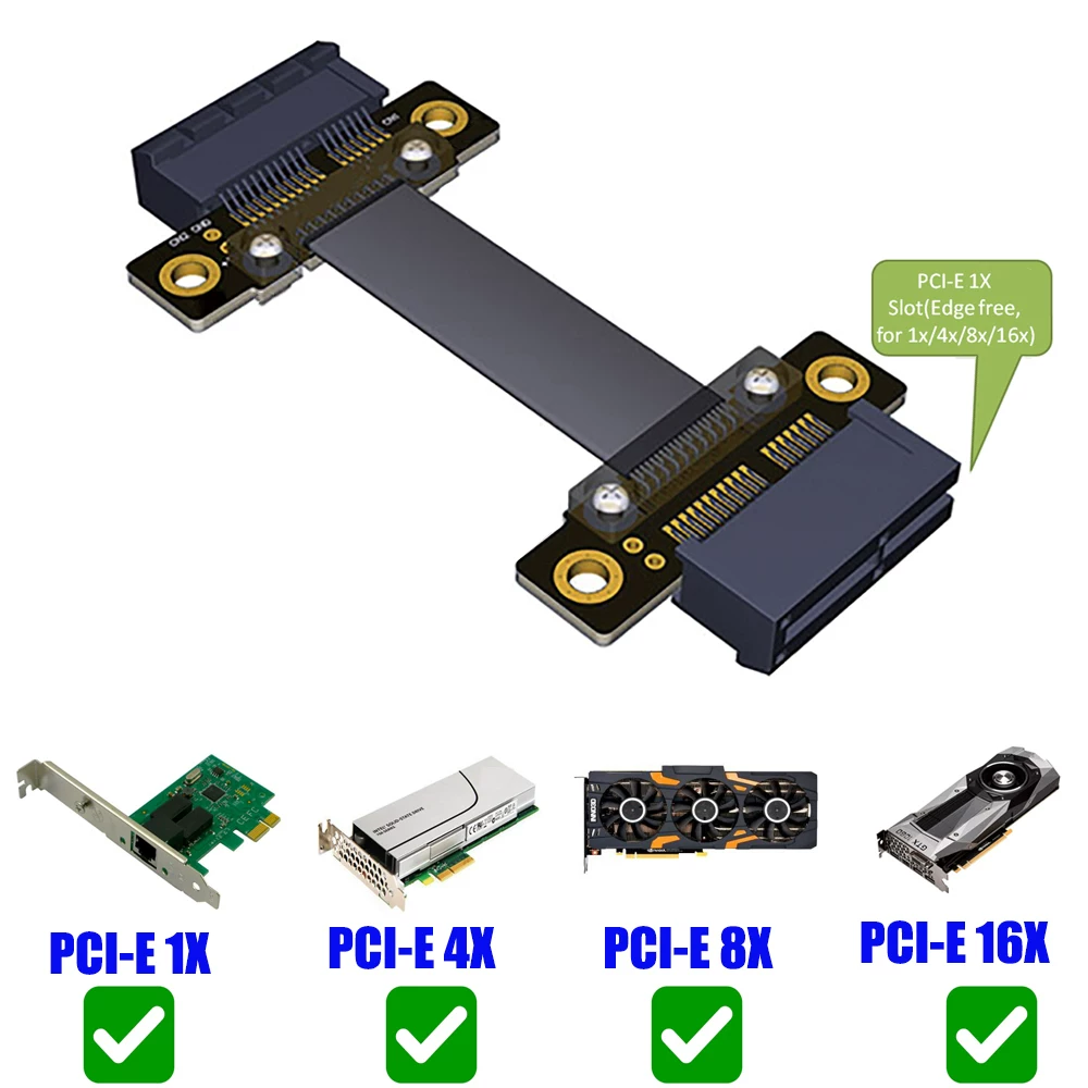 Cáp nối dài card đồ họa PCI-E X1 sang X1 PCI-E 3.0 cáp nối dài nam sang nam tốc độ đầy đủ ổn định không mất dữ liệu