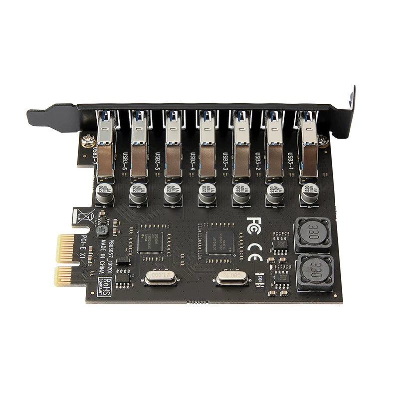 Thẻ mở rộng bộ chuyển đổi PCI-E1X sang USB3.0 máy tính tốc độ cao một đến bảy cổng 7 cổng 5Gbps điều khiển chính NEC không cần nguồn