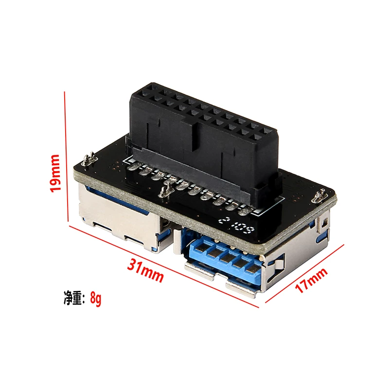 Bo mạch chủ máy tính 19PIN nam sang USB3.0 adapter nữ mở khung máy tích hợp cổng USB3.0
