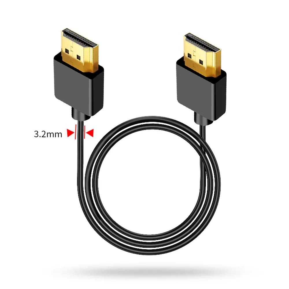 Cáp HDMI mini phiên bản siêu mỏng 2.0 4K60p độ phân giải cao siêu nhỏ đầu siêu nhỏ cáp kết nối camera mềm cực ngắn