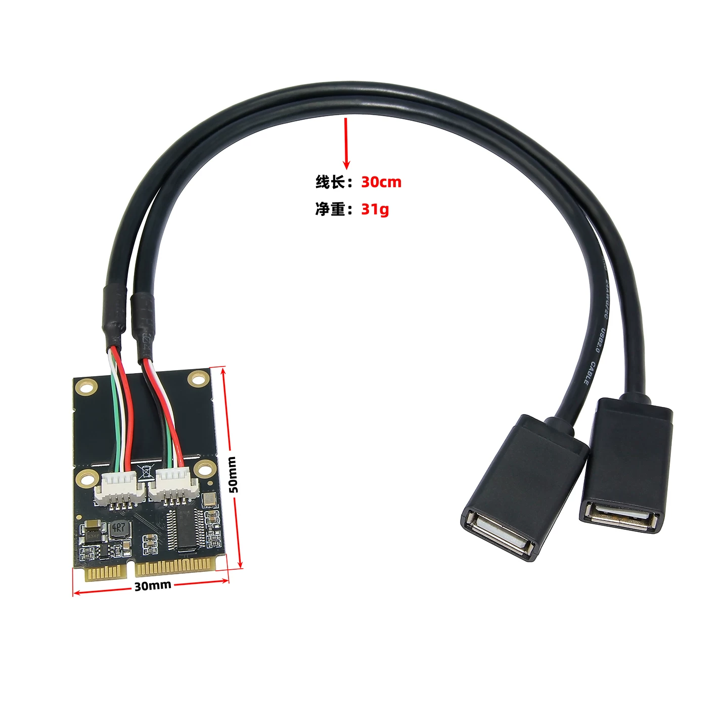 Thẻ chuyển đổi mini pci-e sang usb máy tính xách tay M.2 KEY A-E mở rộng card mạng hai cổng sang usb2.0