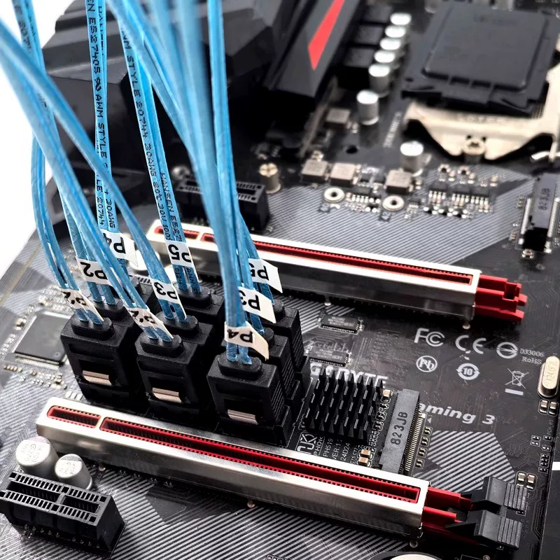 Thẻ mở rộng 9 cổng M.2 PCIE SATA6Gbps nvme NAS mở rộng ổ cứng Synology hỗ trợ lưu trữ mạng