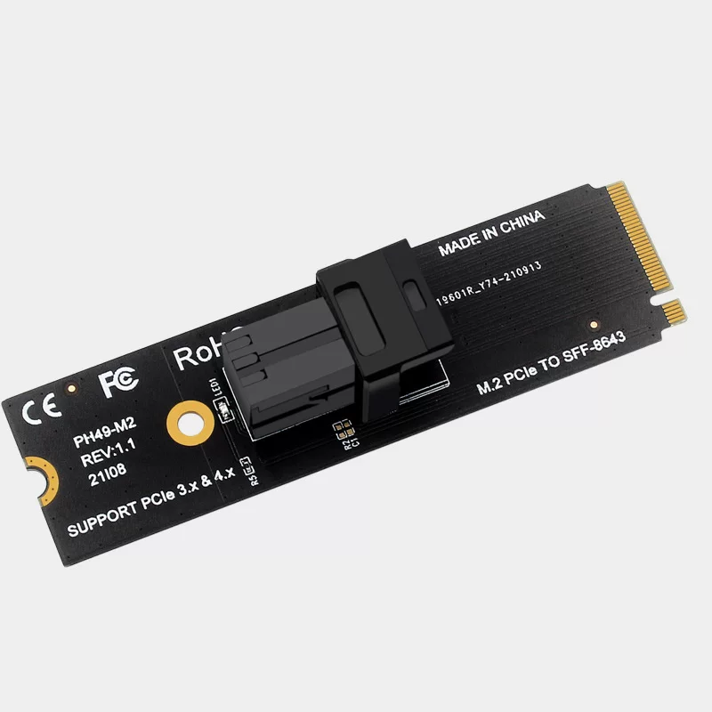 Bộ chuyển đổi thẻ mở rộng M.2 NVME M-key PCIeX4 sang SFF-8643SFF-8639 sang U2