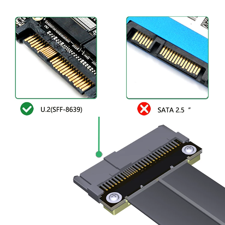 Cáp nối dài giao diện SSD SFF-8639 U.2 sang NGFF M.2 key M U.2 sang NVME