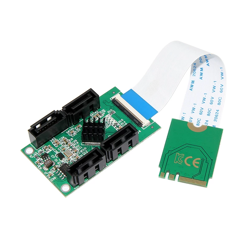 Card mạng M2 sang card mở rộng SATA Cổng WIFI M.2 A+E sang SATA3.0 card chuyển đổi ổ cứng 2/4 cổng không cần trình điều khiển