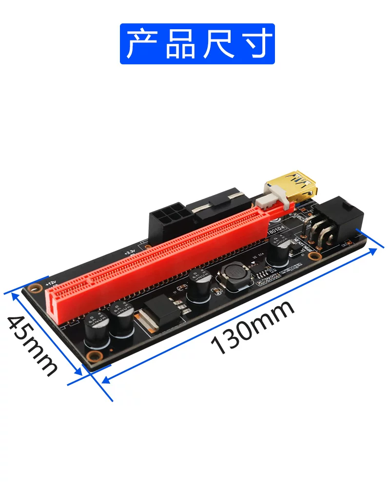 Mẫu mạ vàng có đèn báo Cáp nối dài PCI-E 009S Cáp nối dài 1X đến 16X Cáp nối dài 16X đến 1X card đồ họa