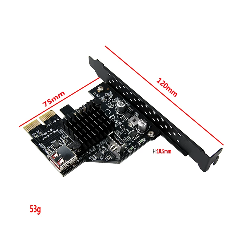 USB3.1 phía trước thẻ mở rộng PCI-E loại c phích cắm có thể đảo ngược 20PIN Xiangshuo ASM3142 bộ chuyển đổi 10Gbps