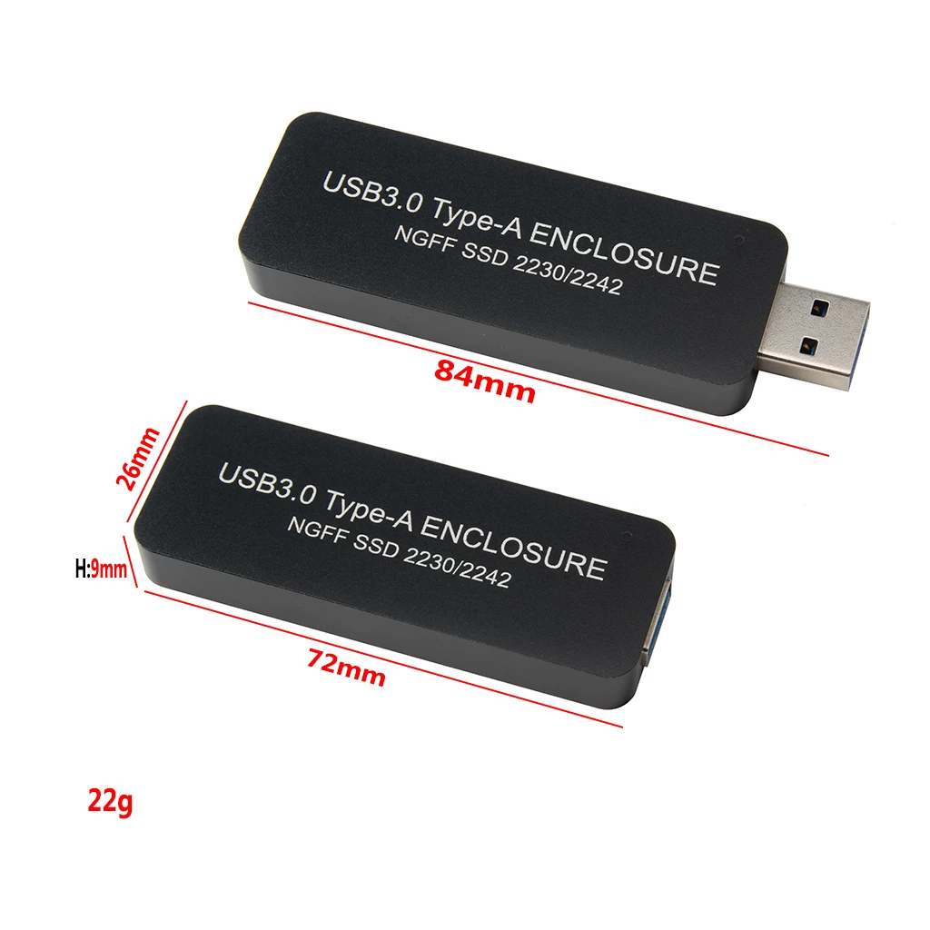 Vỏ ổ cứng di động loại M.2 cắm trực tiếp, ổ flash USB loại M.2 USB3.0 2242, vỏ ổ cứng thể rắn SSD