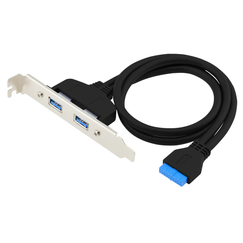 Vách ngăn USB USB3.0 khung máy tích hợp vách ngăn bo mạch chủ Cổng 19Pin sang cáp vách ngăn USB3.0 Thẻ mở rộng PCI