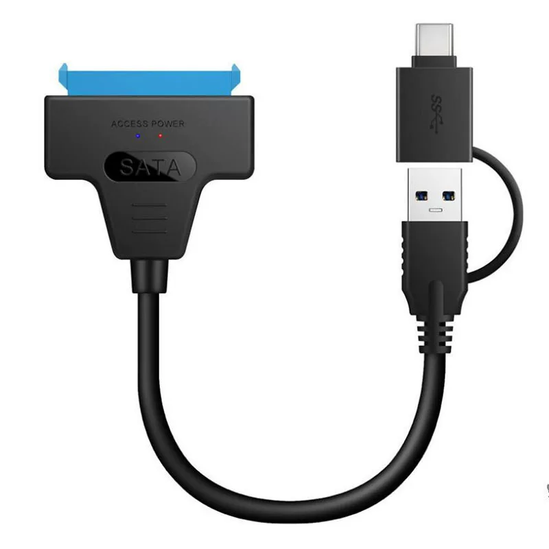 2.5inch Cổng nối tiếp SATA sang USB3.0 Ổ cứng thể rắn cơ học Dữ liệu Cáp ổ cứng dễ dàng Type-C/A AdapterOTG