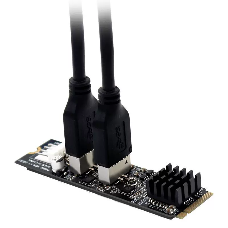 Máy tính M.2 NVME PCI-E sang 2 cổng USB3 10GTYPE-E phía trước Thẻ mở rộng TYPE-C ASM3142
