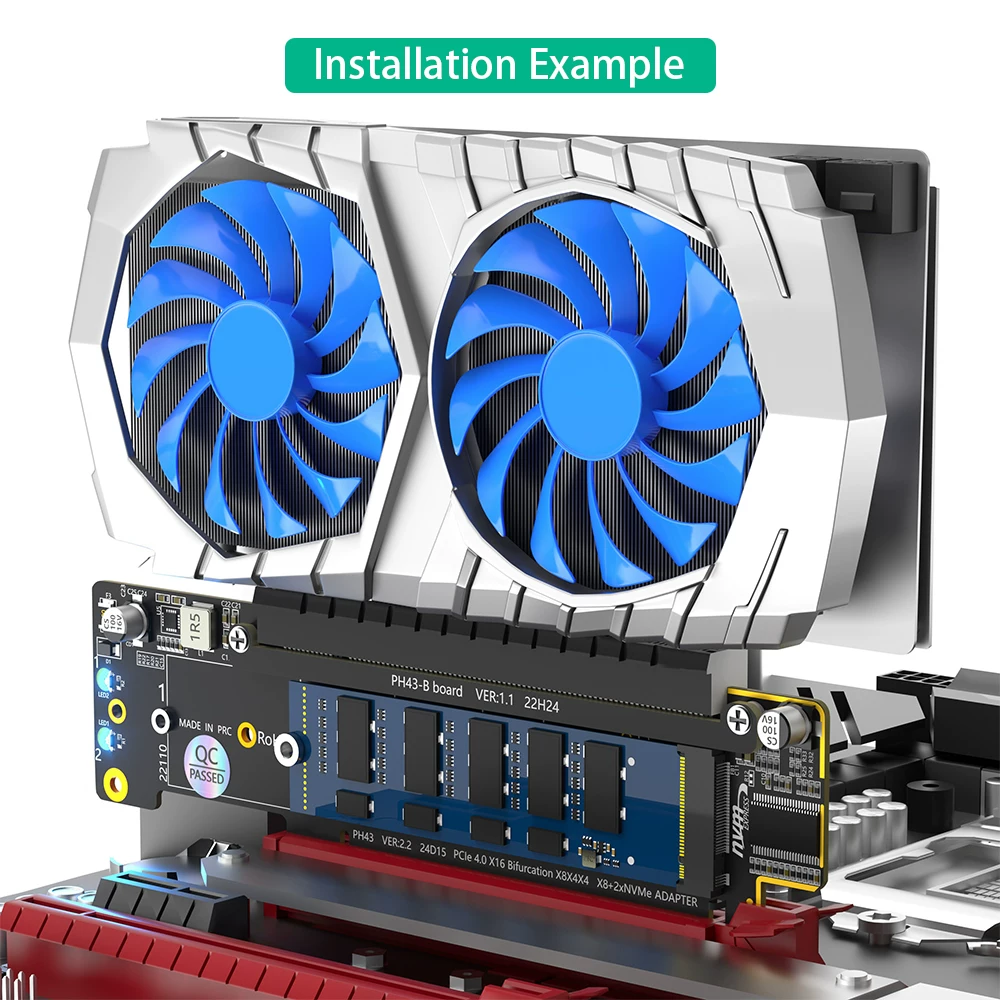 Thẻ mở rộng chia kênh PCIE4.0 8+4+4Hyper Ultra Quad VROC M2 NVMe
