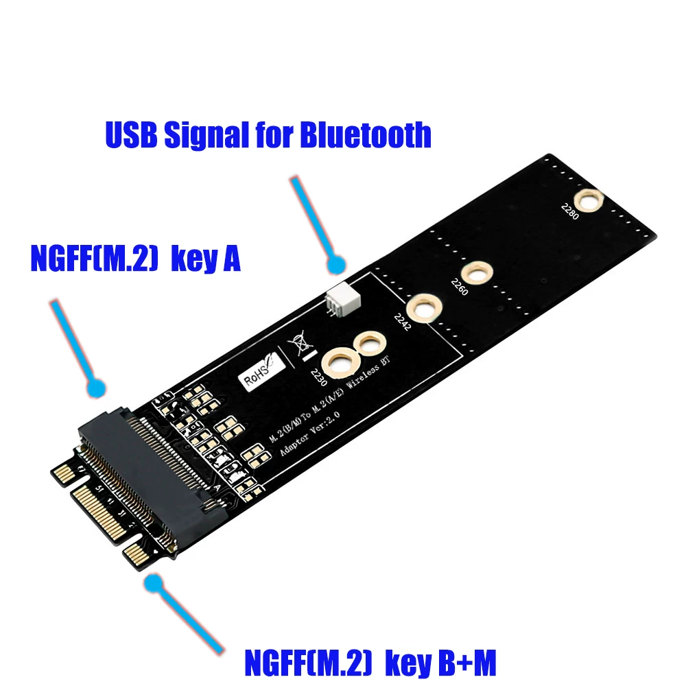 (M.2) Giao diện Key A được chuyển đổi thành thẻ chuyển đổi giao diện (M.2) Key B+M.