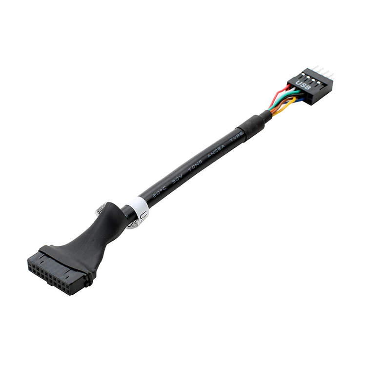 Bo mạch chủ USB 3.0 20 chân sang 2.0 9 chân cáp chuyển đổi từ cái sang đực/cáp USB 2.0 sang 3.0 cáp mặt trước