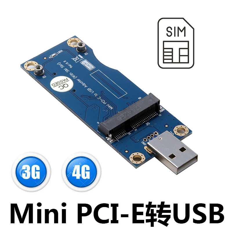 Thẻ chuyển đổi Mini PCI-E sang USB mới (có khe cắm thẻ SIM) Thẻ chuyển đổi thử nghiệm WWAN Bảng phát triển mô-đun 3G/4G