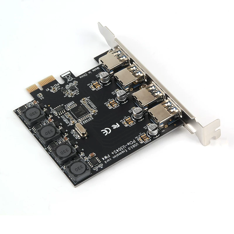Máy tính để bàn bốn cổng PCI-E sang USB3.0 card mở rộng 4 cổng PCIE sang USB3.0 card giao diện sang trọng bảng lớn