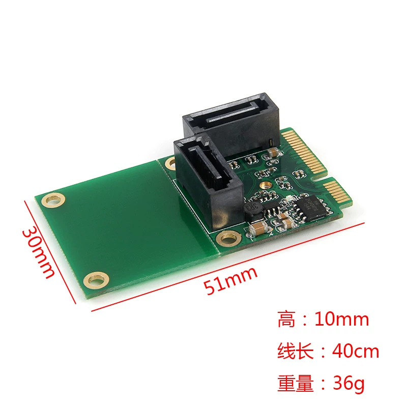 Thẻ mở rộng Mini PCI-E sang SATA3 Thẻ mở rộng ổ cứng Mini PCIE với 2 cổng