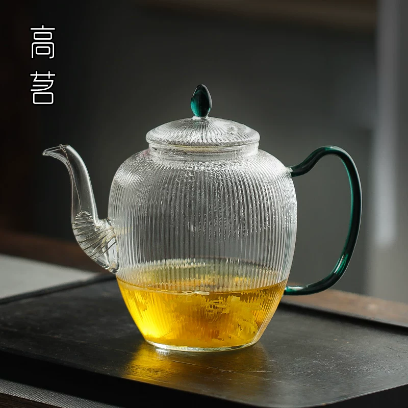 Ấm trà thủy tinh để pha trà, ấm trà hoa dung tích lớn, chịu nhiệt và chịu nhiệt độ cao, bộ trà kung fu, ấm pha trà.