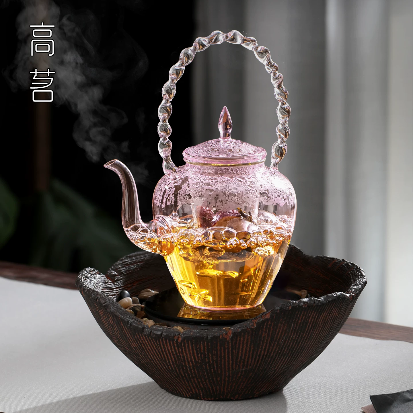 Bếp pha trà bằng thủy tinh chịu nhiệt cao dành cho phụ nữ, bếp pha trà đặc biệt, bộ ấm trà bằng gốm điện dùng trong gia đình