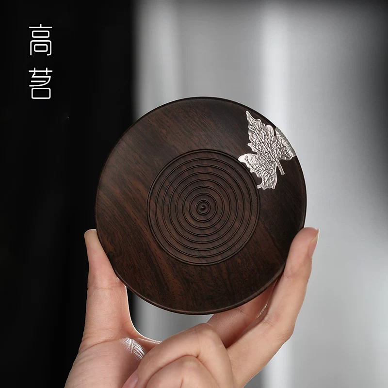 Bộ 6 đế lót ly trà bằng gỗ nguyên khối, phụ kiện trà đạo, đế lót chén trà nhỏ, khay trà nhỏ