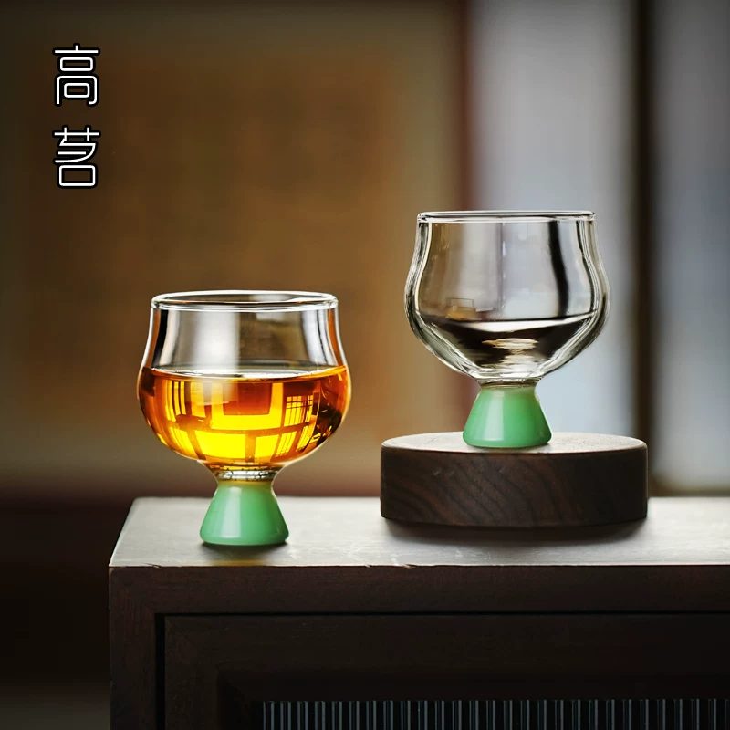 Cốc trà nhỏ bằng thủy tinh, chất liệu thủy tinh borosilicate cao cấp, cốc nếm trà tinh tế cao cấp, cốc thơm chịu nhiệt, dung tích nhỏ, cốc dùng cá nhân