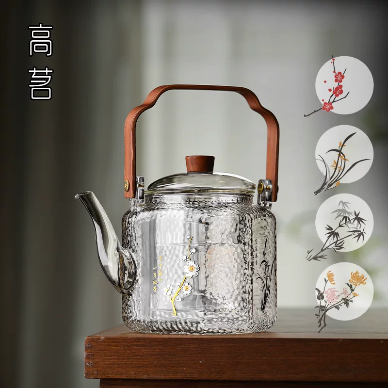 Bộ bếp pha trà kiểu Trung Quốc mới Bộ bếp điện gốm công suất cao 1500W Ấm đun nước bằng thủy tinh chịu nhiệt độ cao Bộ ấm trà