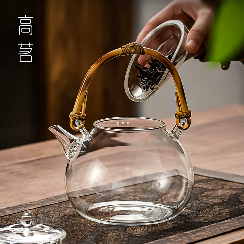 Bếp điện gốm siêu mỏng mini, ấm đun nước đặc biệt làm bằng thủy tinh borosilicate cao cấp, mẫu mới 2025 dùng trong gia đình, ấm siêu nhỏ dành cho một người.