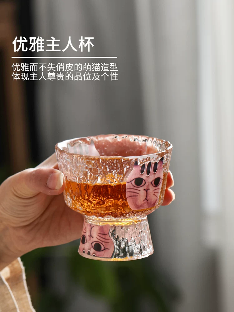 Cốc thủy tinh tinh tế, tách trà đôi, tách chủ nhân, tách cá nhân hóa sáng tạo dành cho nữ, bộ trà cao cấp, tách cà phê cao cấp