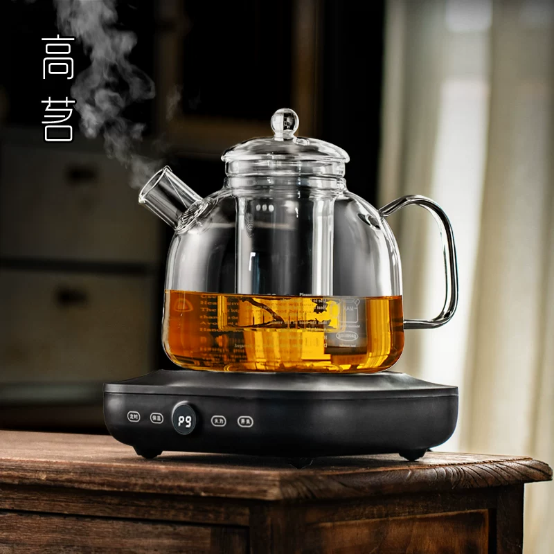 Bình đun nước bằng thủy tinh borosilicate cao cấp chống cháy nổ tích hợp ấm trà đơn, dung tích lớn 2L, ấm đun nước điện, bếp điện gốm chuyên dụng, bộ ấm trà