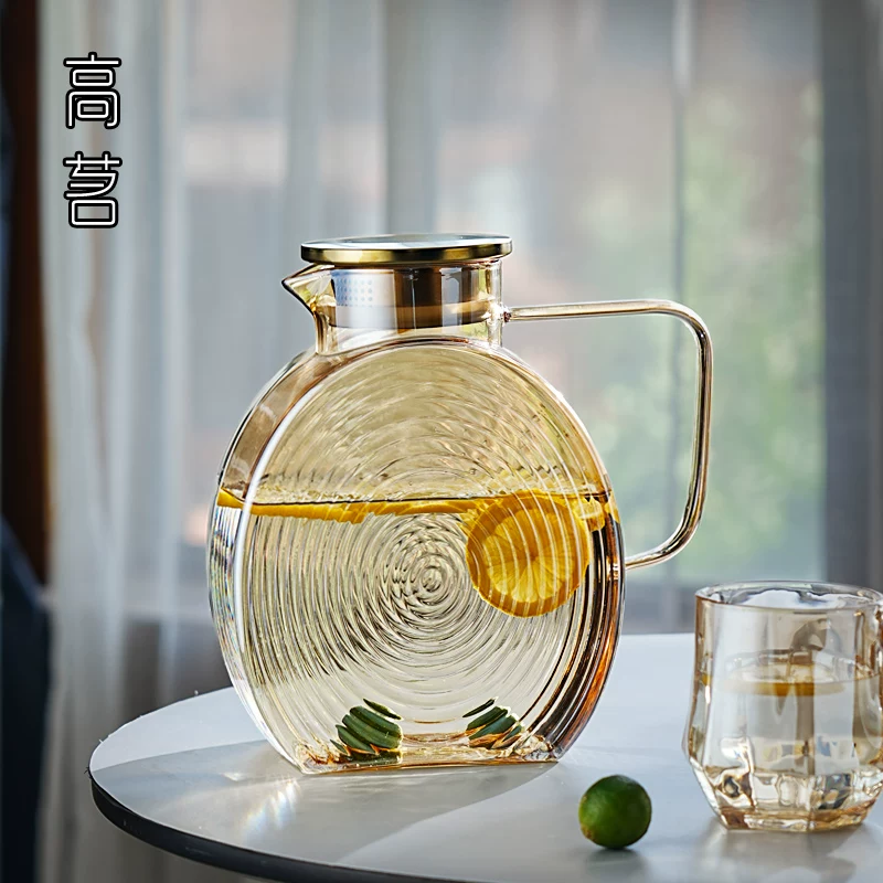 Bình đựng nước lạnh dung tích lớn, bình đựng nước lạnh bằng kính làm lạnh, bình đựng nước đun sôi chịu nhiệt gia dụng mùa hè.
