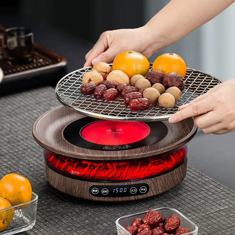 Bộ dụng cụ pha trà hoàn chỉnh với bếp điện gốm và ấm trà, mẫu mới 2025, bếp điện gia dụng cao cấp.