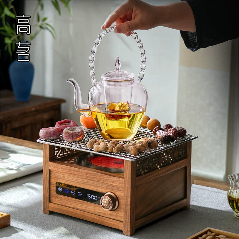 Ấm trà thủy tinh cao cấp có tay cầm dành cho nữ, chịu nhiệt độ cao, thích hợp sử dụng với bếp điện gốm, ấm đặc biệt để đun nước, bộ ấm trà gia đình.