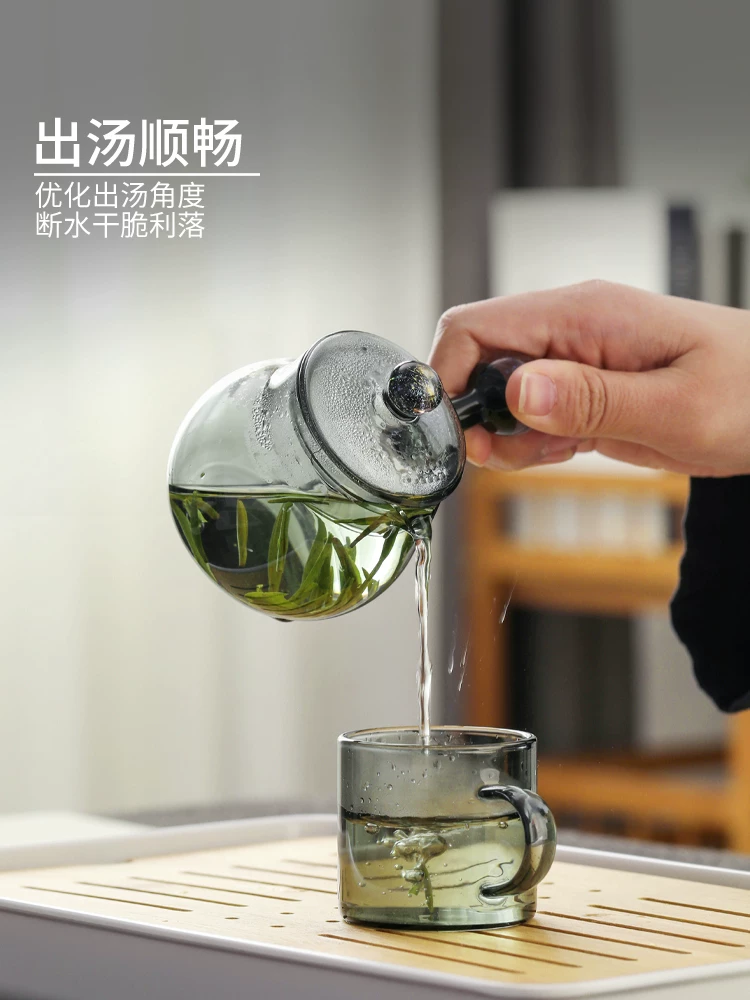 Ấm trà mini kiểu Nhật, bộ lọc cao cấp, dùng cho một người, ấm đơn nhỏ, ấm trà kung fu bằng thủy tinh chịu nhiệt để pha trà.