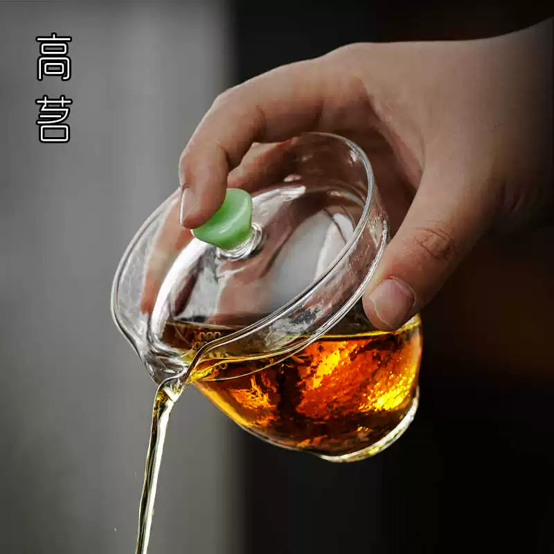 Ấm trà pha trà đen có nắp kính, bát trà, phụ kiện trà, tách trà kung fu, ấm pha trà gia dụng có bộ lọc.
