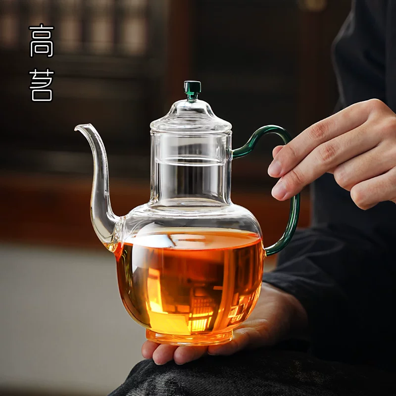 Ấm pha trà bằng kính tách trà nước, mẫu mới 2025, dùng trong gia đình, kiểu cổ điển nhà Tống, dày dặn và chịu nhiệt cao.