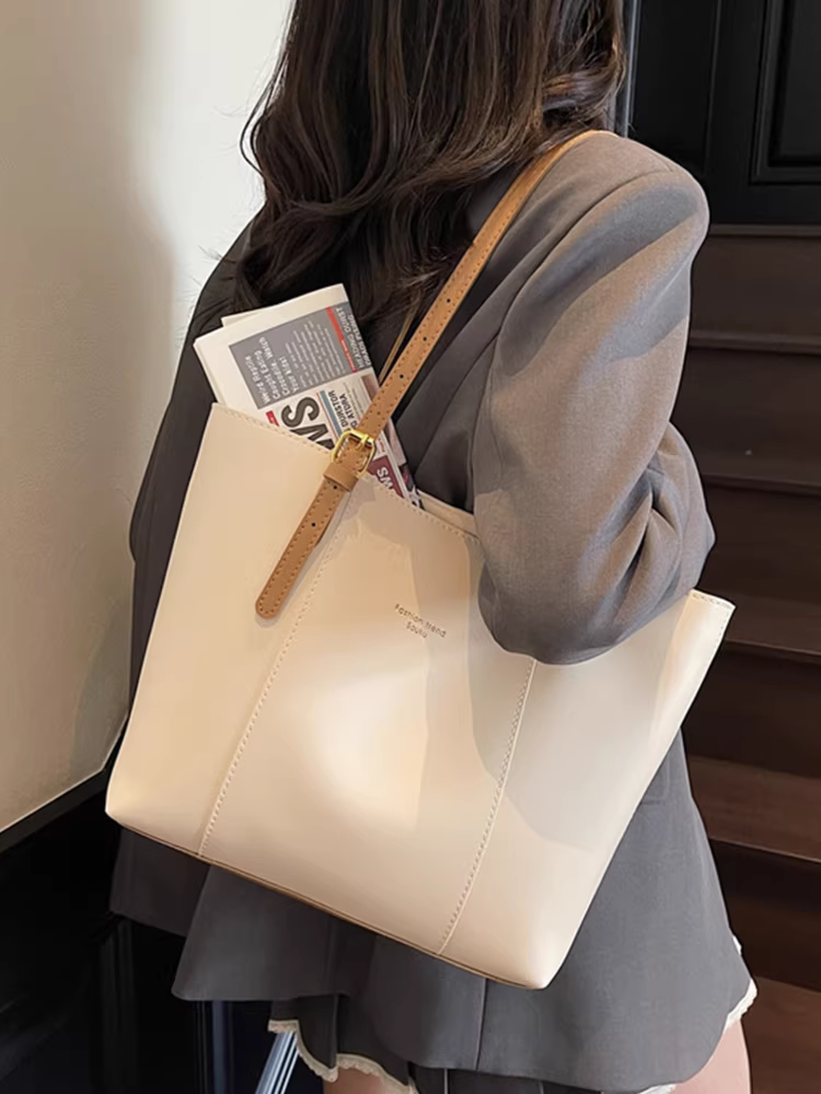 Túi tote nữ, dung tích lớn, mẫu mới 2025, đa năng, túi đeo vai đơn giản, túi đi học, đi làm thường ngày.