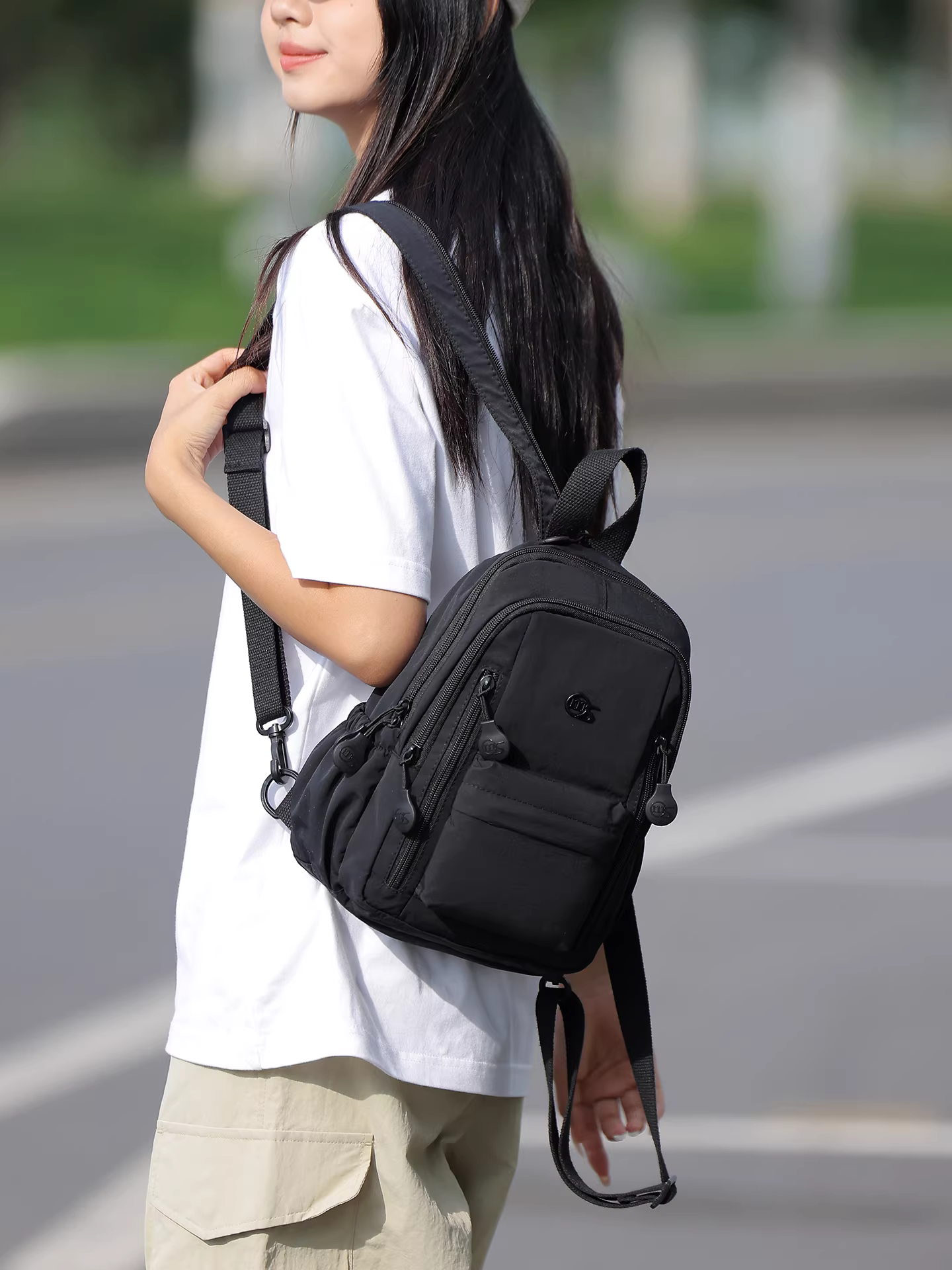 Ba lô vải canvas sức chứa lớn dành cho nữ, giản dị và đa năng, cặp đi học dành cho học sinh, ba lô du lịch cao cấp phong cách Hàn Quốc