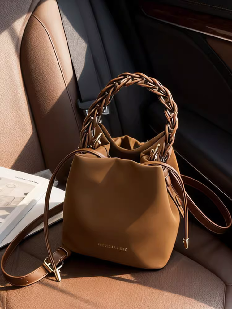 Túi mini cao cấp dành cho nữ, mẫu mới thu đông 2025, kiểu retro đeo chéo một bên vai, túi xách tay kiểu xô đang thịnh hành