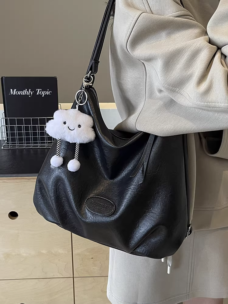 Túi tote nữ 2025 mẫu mới, balo đi làm dung tích lớn, phong cách retro giản dị, thời trang đường phố, balo đeo vai du lịch