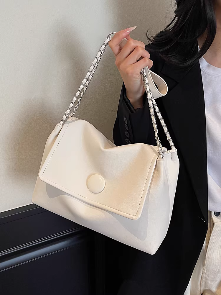 Túi tote nữ, dung tích lớn, kiểu dáng mới 2025, phong cách giản dị và đa năng, túi đeo vai dây xích, túi đeo nách, cảm giác cao cấp, túi đi làm và đi làm.